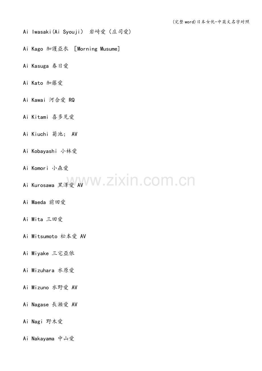 日本女优-中英文名字对照.doc_第2页