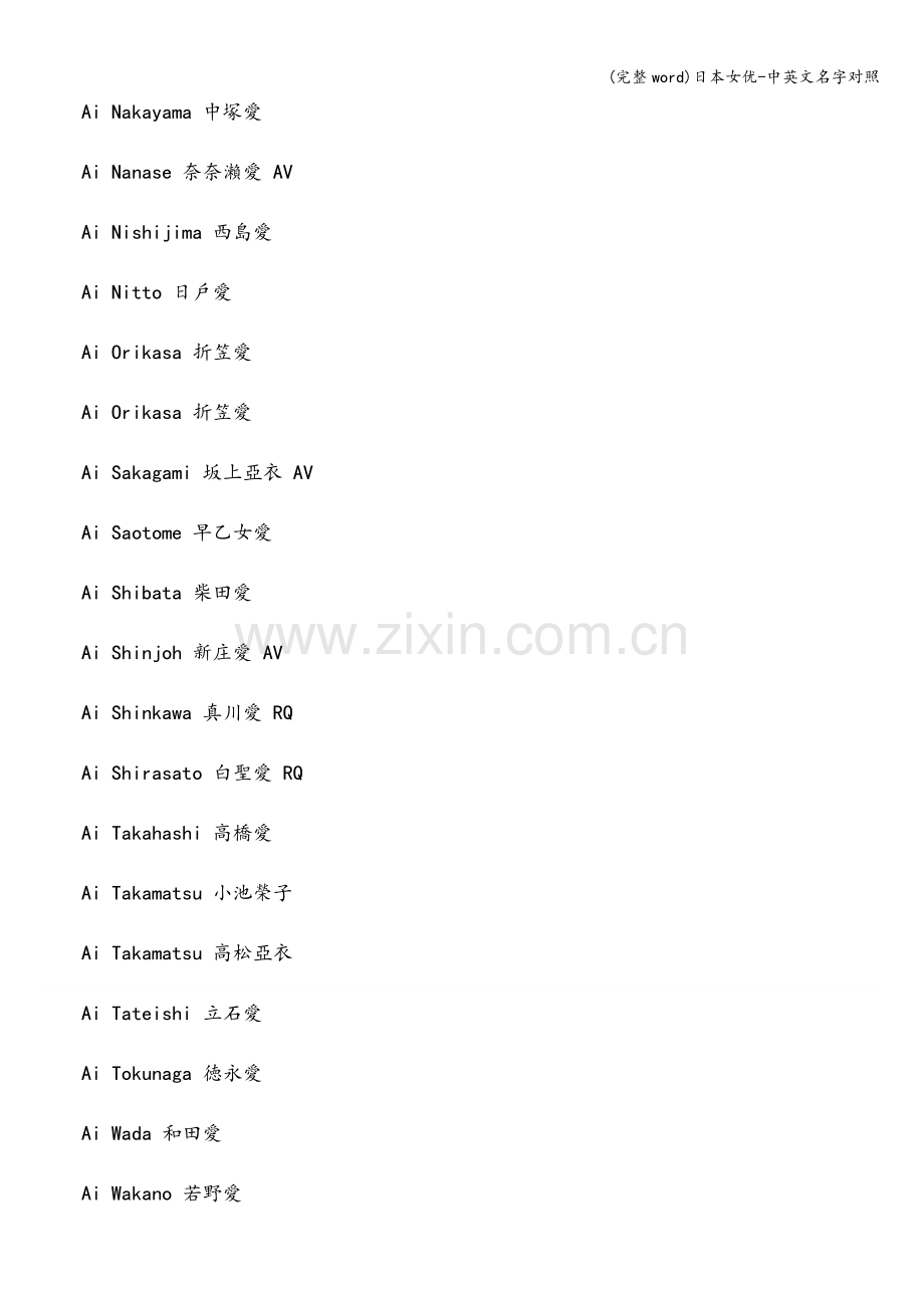 日本女优-中英文名字对照.doc_第3页
