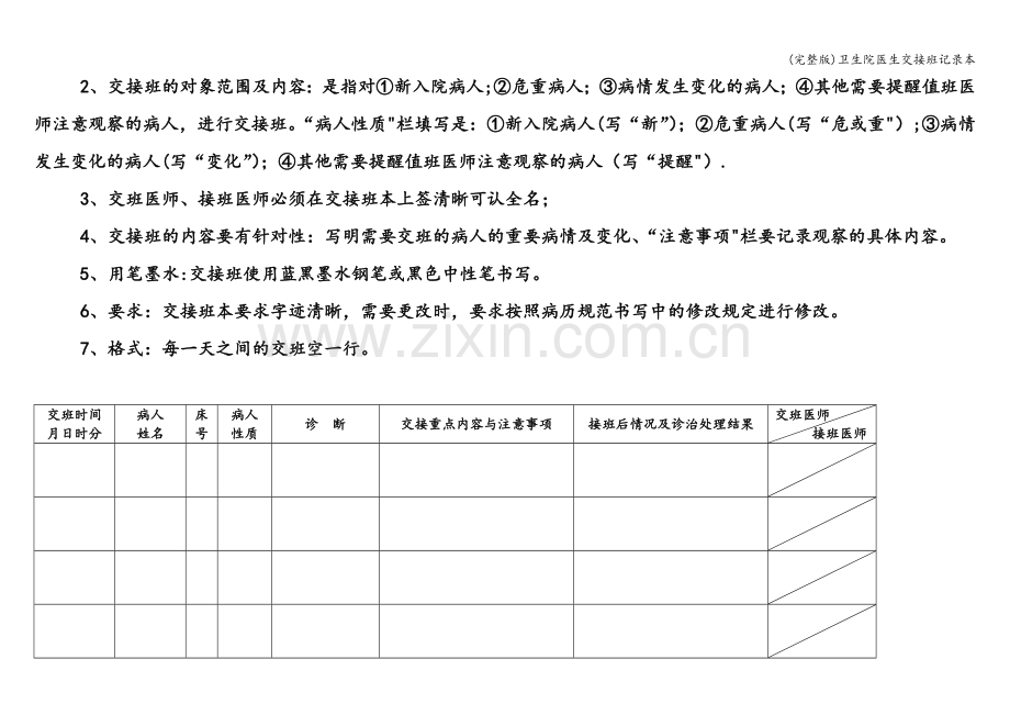 卫生院医生交接班记录本.doc_第2页