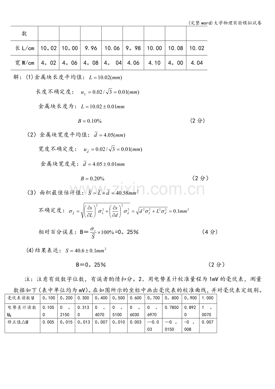 大学物理实验模拟试卷.doc_第3页