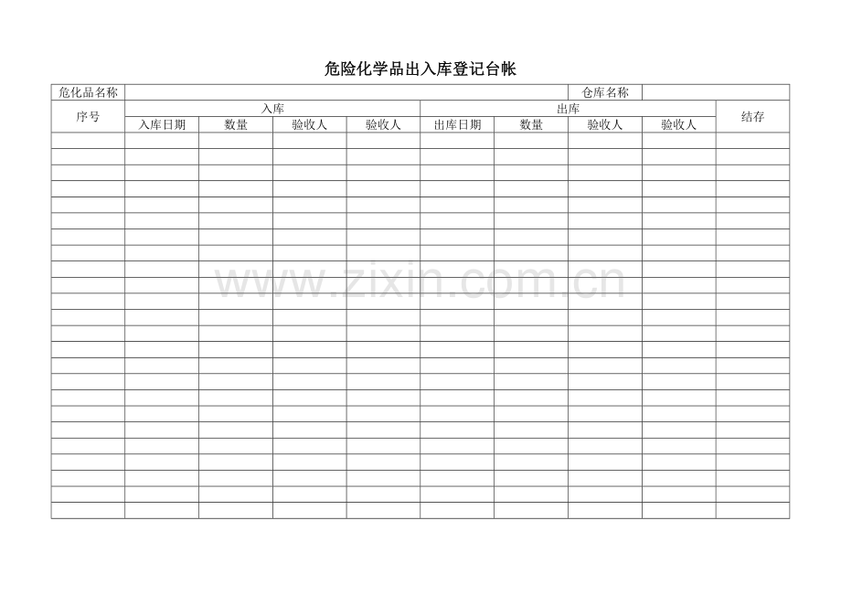 危险化学品出入库登记台帐.doc_第1页