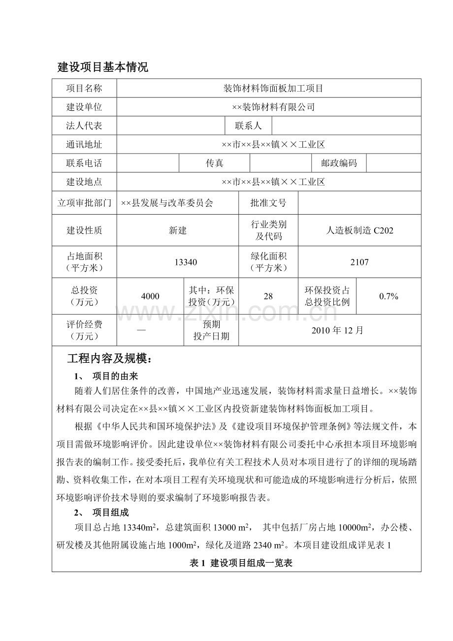 装饰材料饰面板加工项目环境评估报告表.doc_第3页