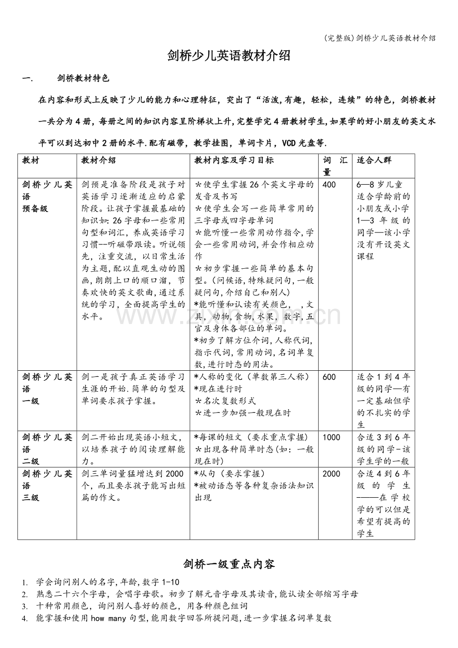 剑桥少儿英语教材介绍.doc_第1页