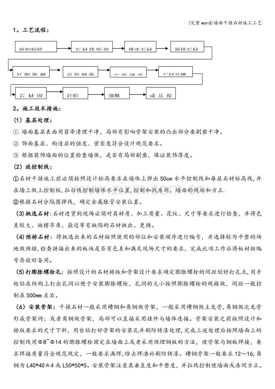 墙面干挂石材施工工艺.doc_第2页