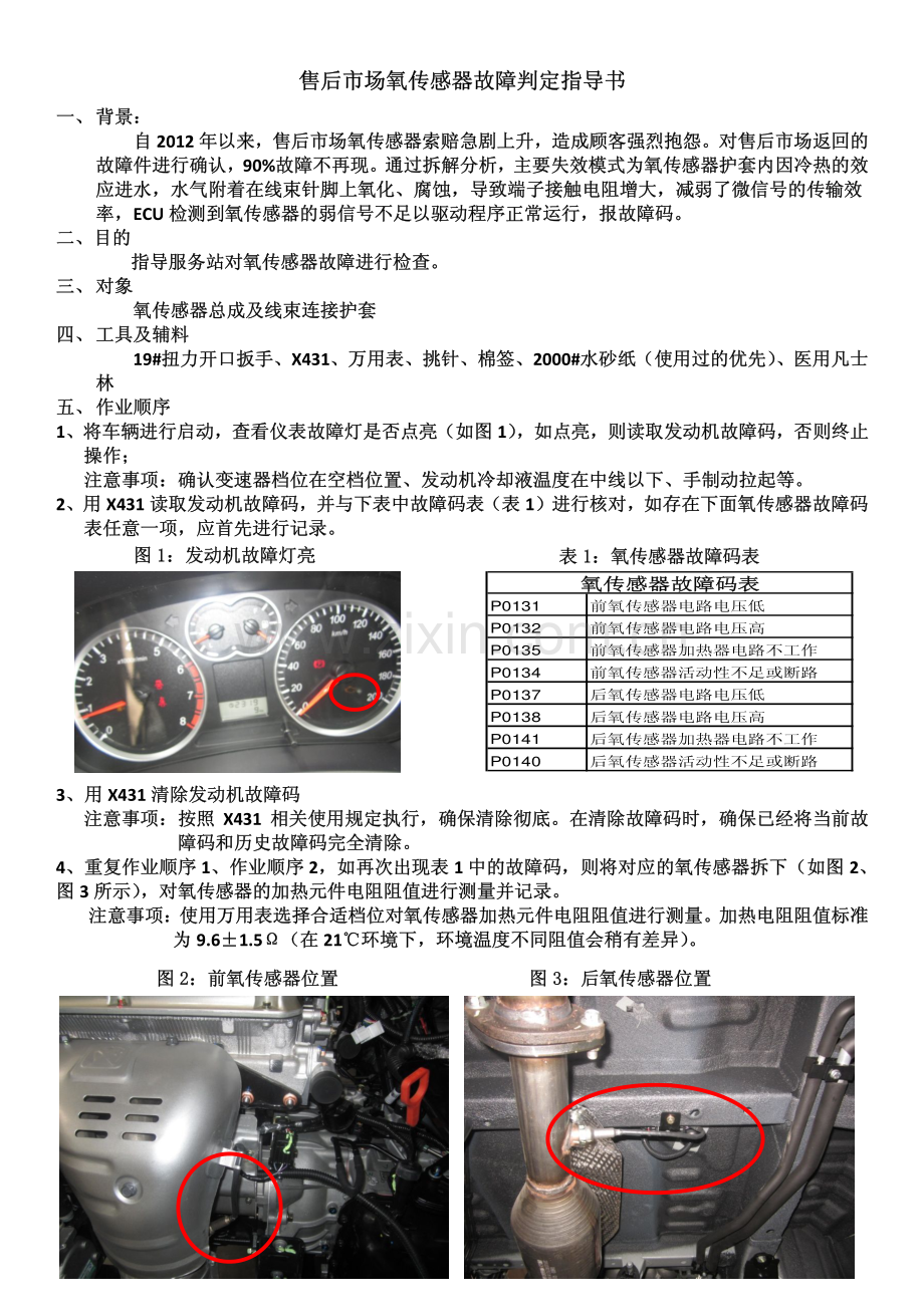 长城汽车氧传感器故障判定指导书.pdf_第1页