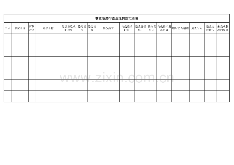 事故隐患排查治理情况汇总表(空白).xls_第2页