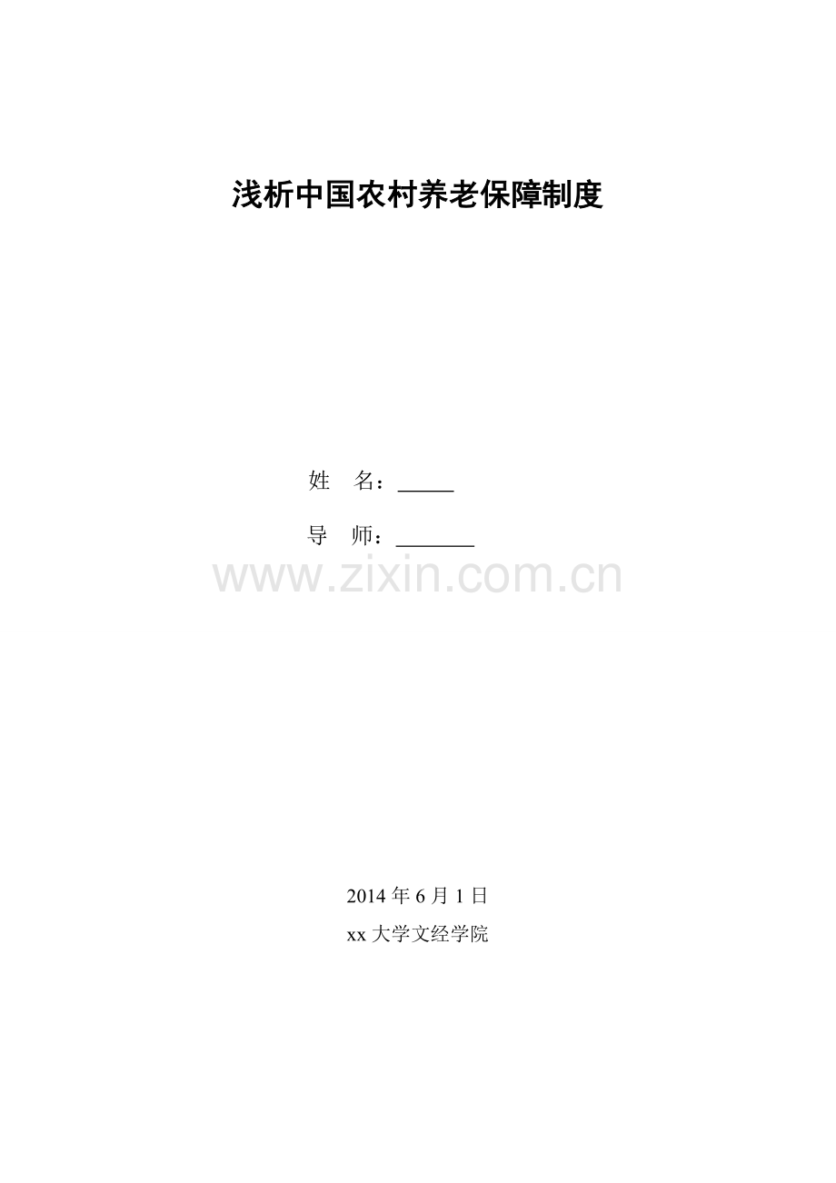 有关中国农村养老保障制度大学文经学院-学位论文.doc_第2页