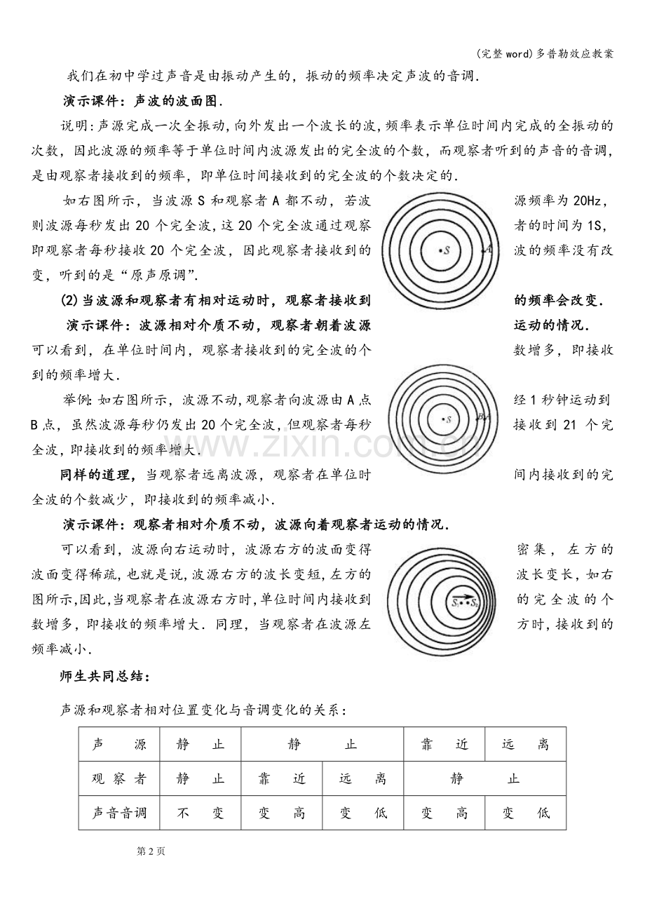 多普勒效应教案.doc_第2页