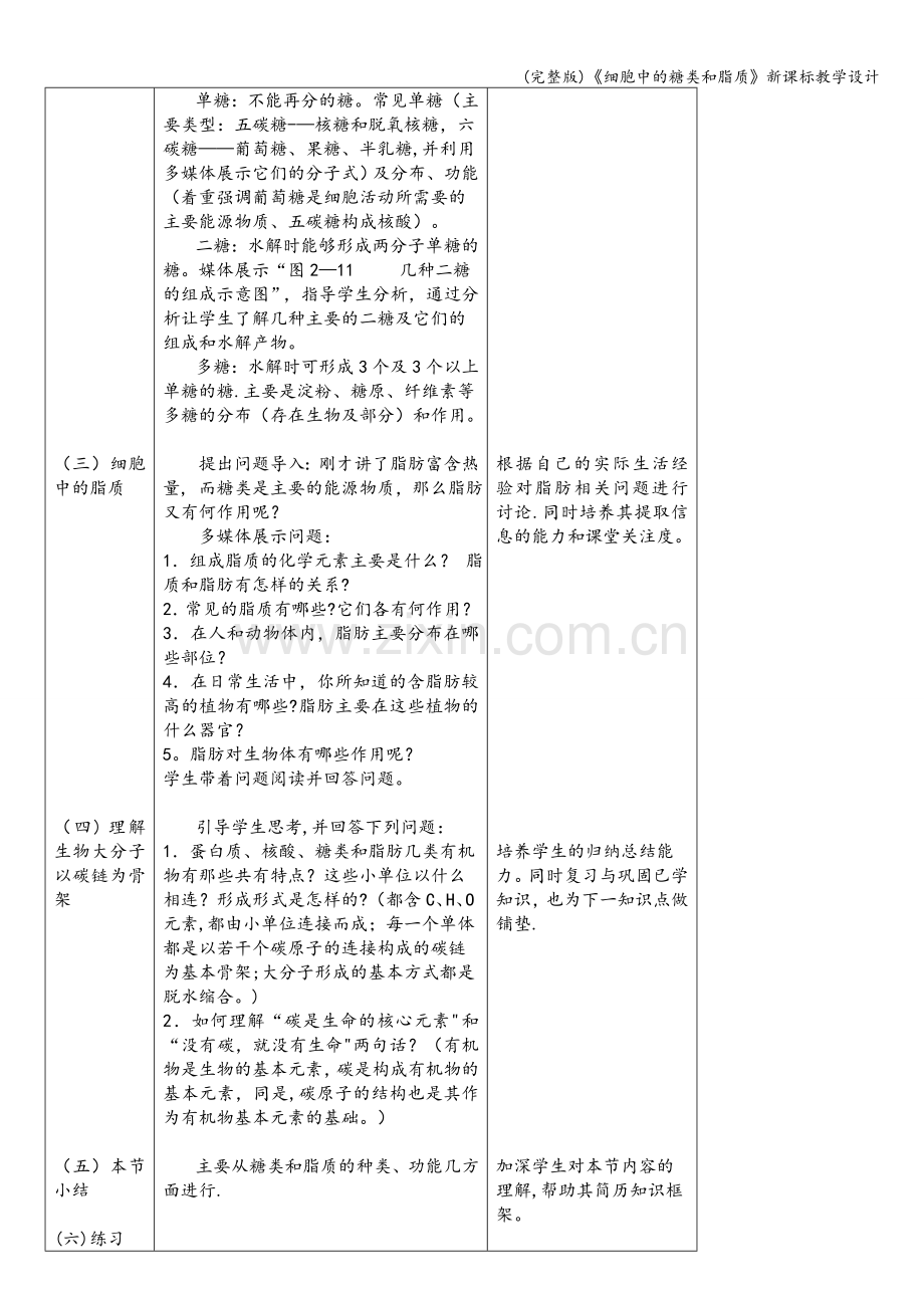 《细胞中的糖类和脂质》新课标教学设计.doc_第2页