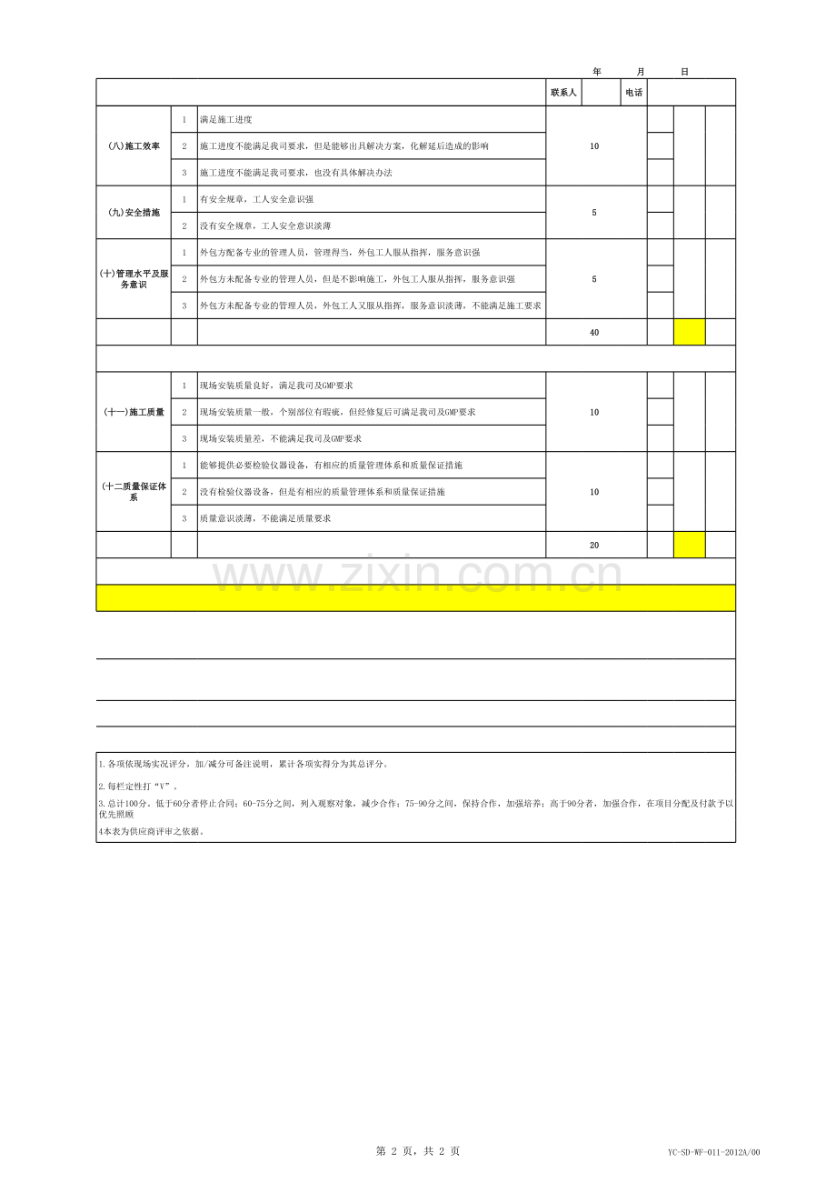 外包供应商评价表.xls_第2页