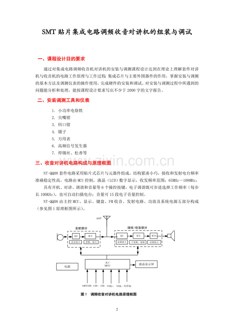 认知实习15级通信技术BDS专业贴片集成电路的组装与调试.doc_第2页