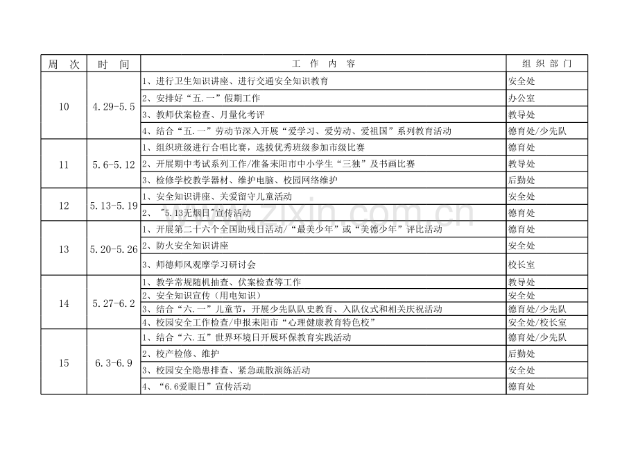 2018春季学校工作行事历.xls_第3页