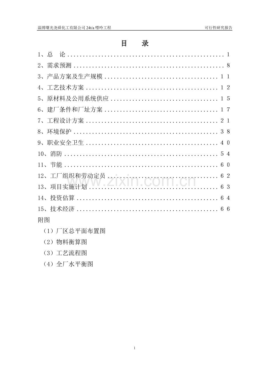 某化工有限公司嘌呤工程项目建设可行性研究报告.doc_第1页