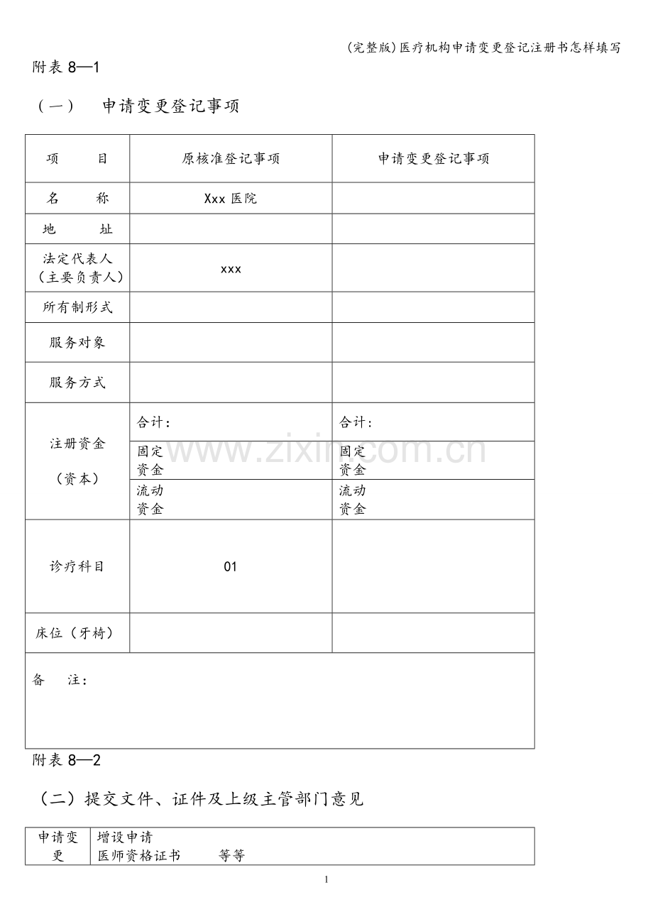 医疗机构申请变更登记注册书怎样填写.doc_第2页