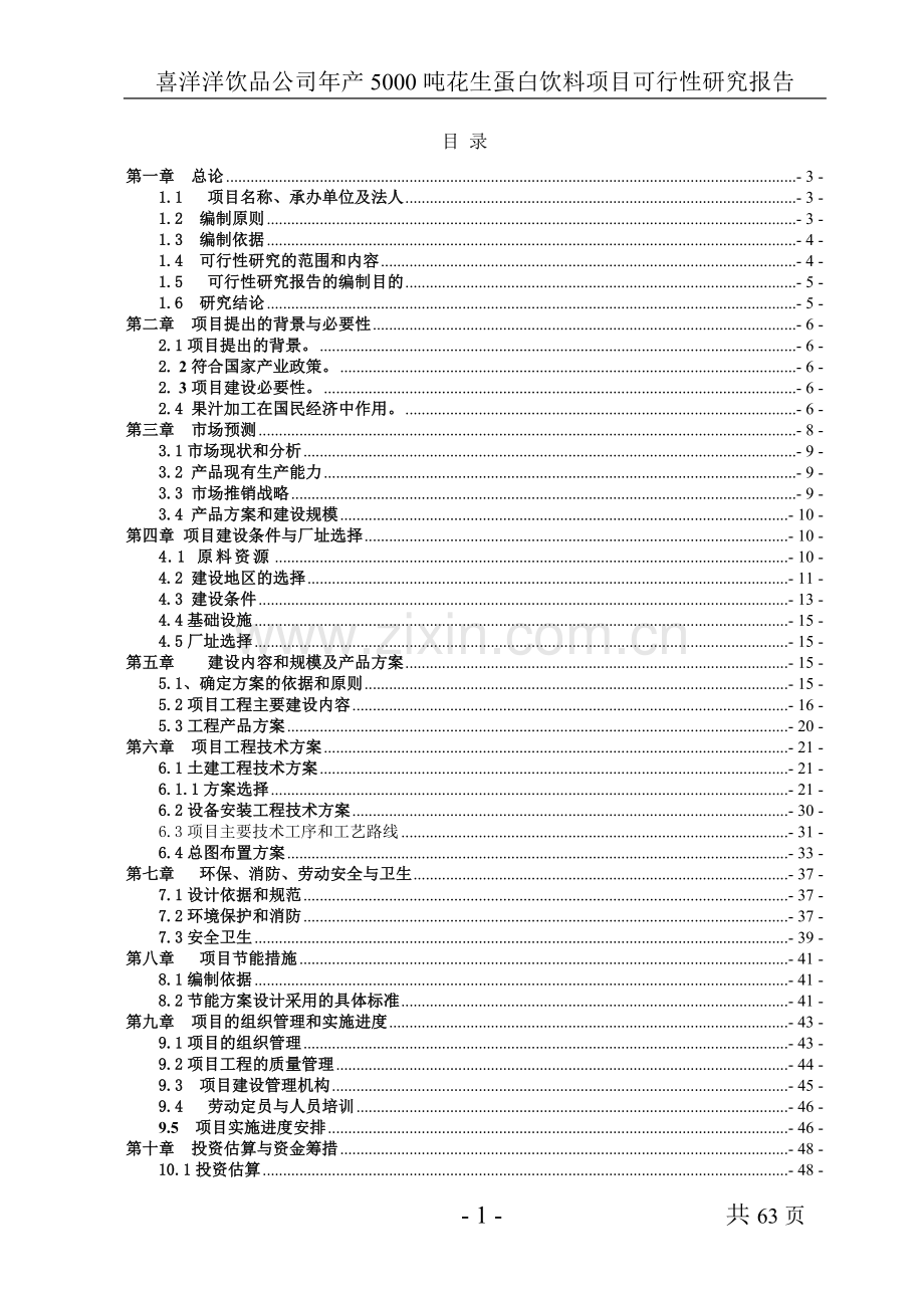 喜洋洋饮品公司年产5000吨花生蛋白饮料项目可行性研究报告.doc_第2页