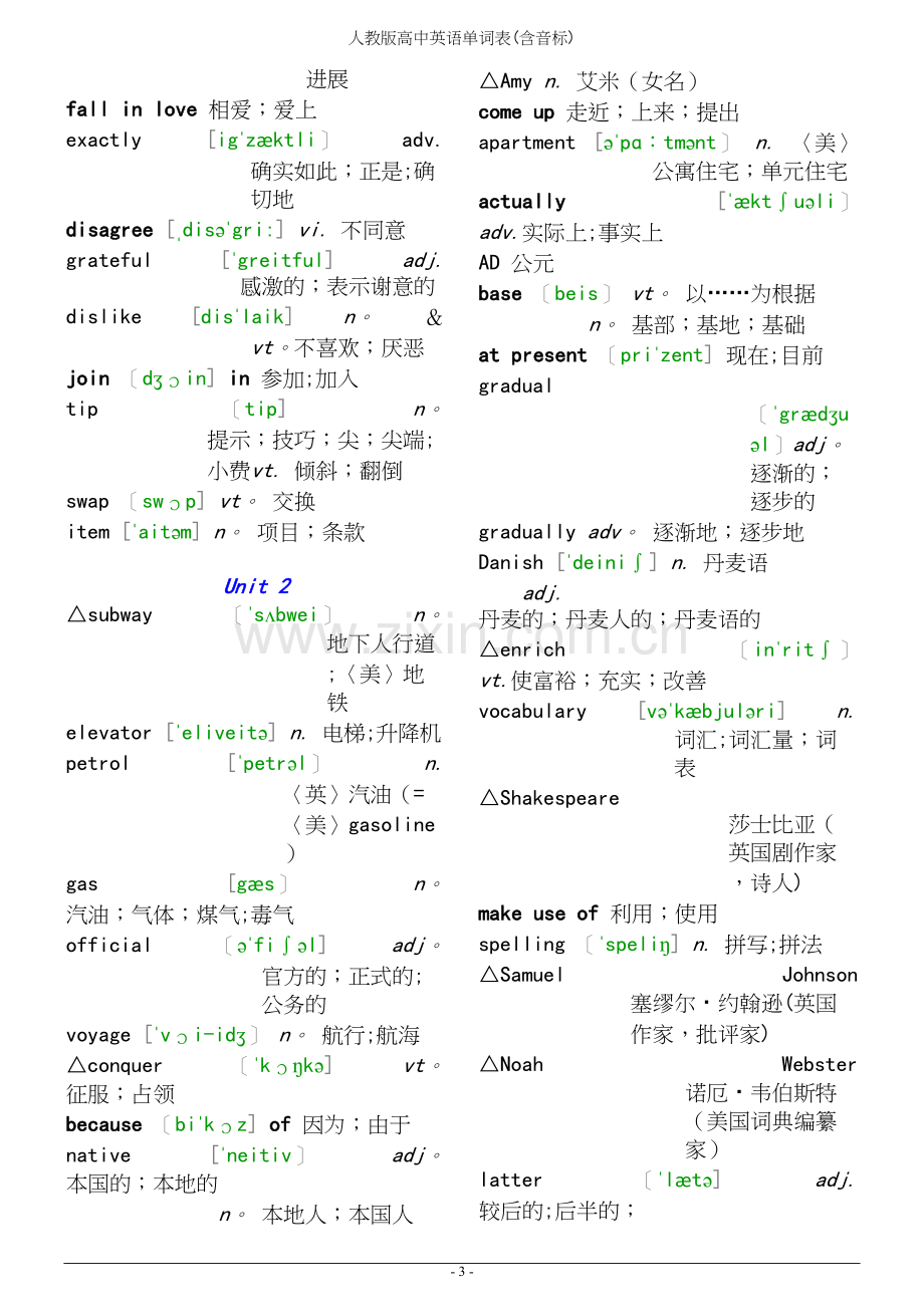 人教版高中英语单词表(含音标).docx_第3页