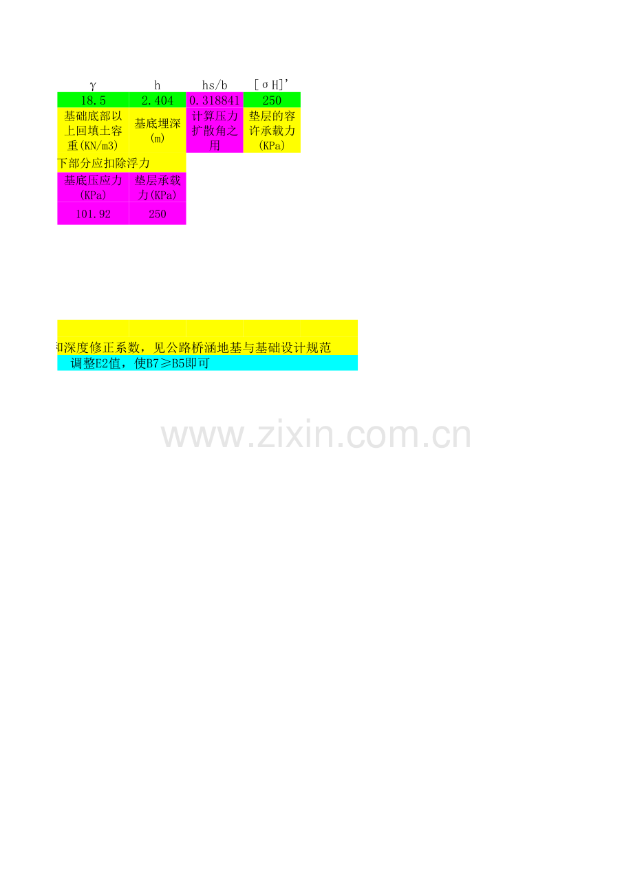 基础换填计算公式.xls_第2页