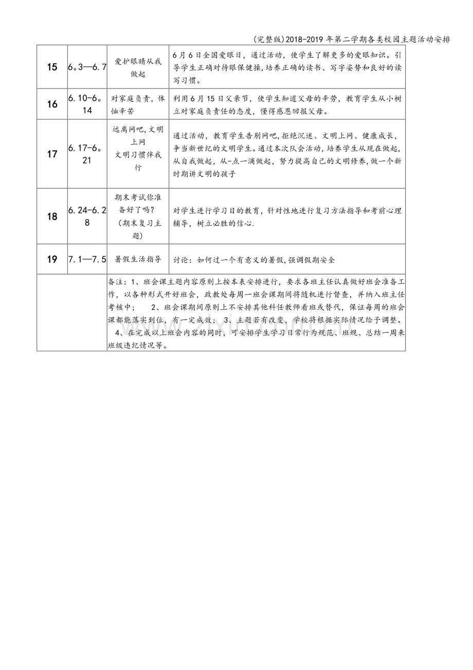 2018-2019年第二学期各类校园主题活动安排.doc_第3页