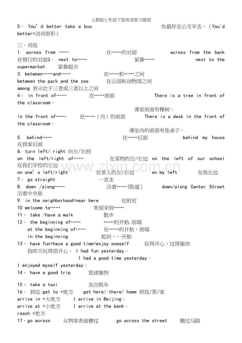 人教版七年级下册英语复习提纲.docx_第3页