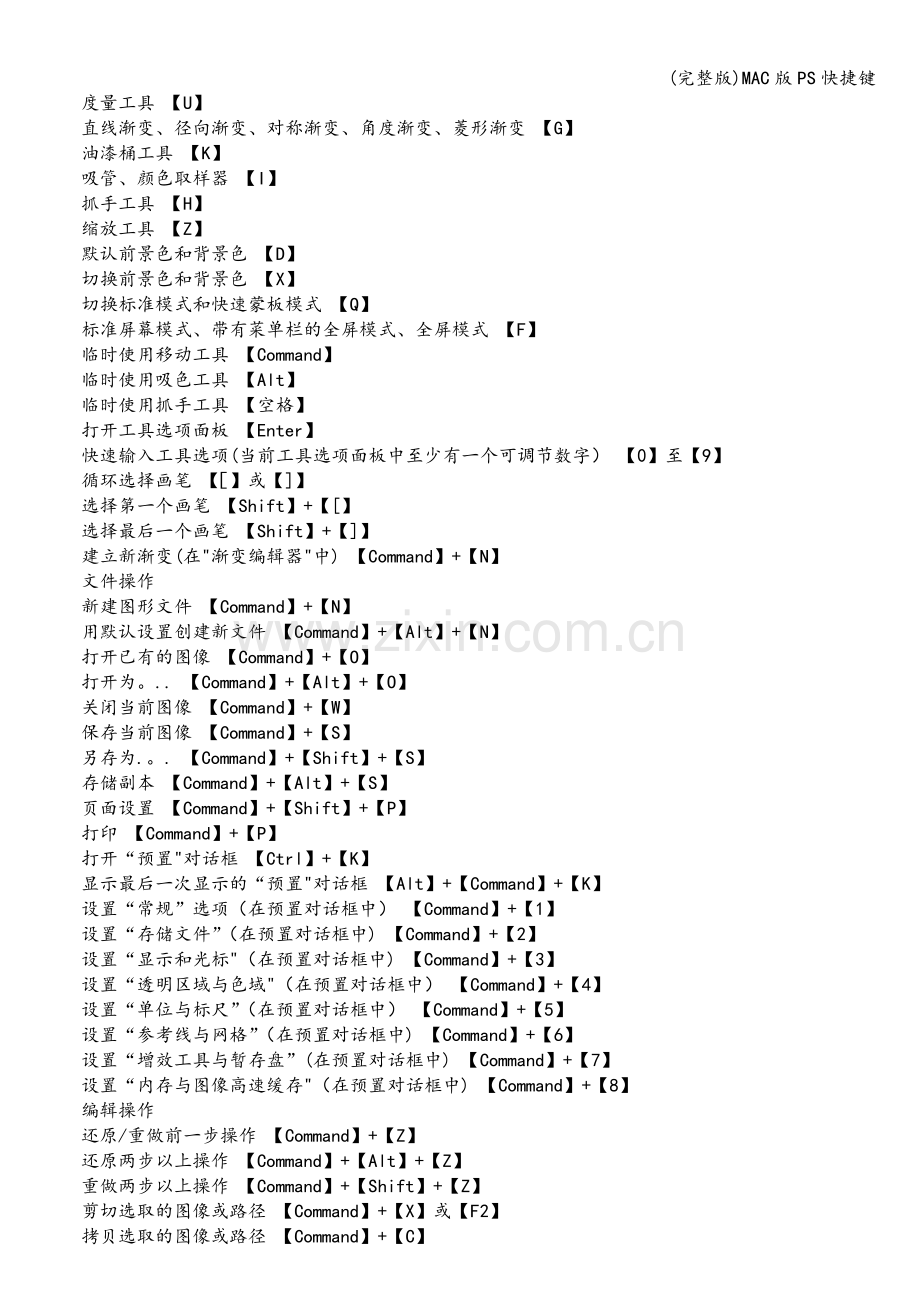 MAC版PS快捷键.doc_第2页