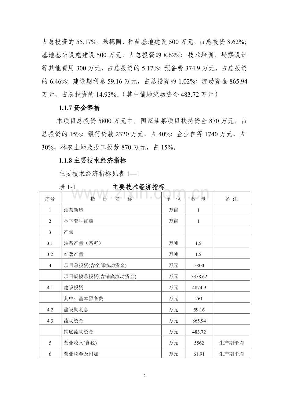 1万亩优质油茶基地建设项目可行性研究报告.doc_第2页