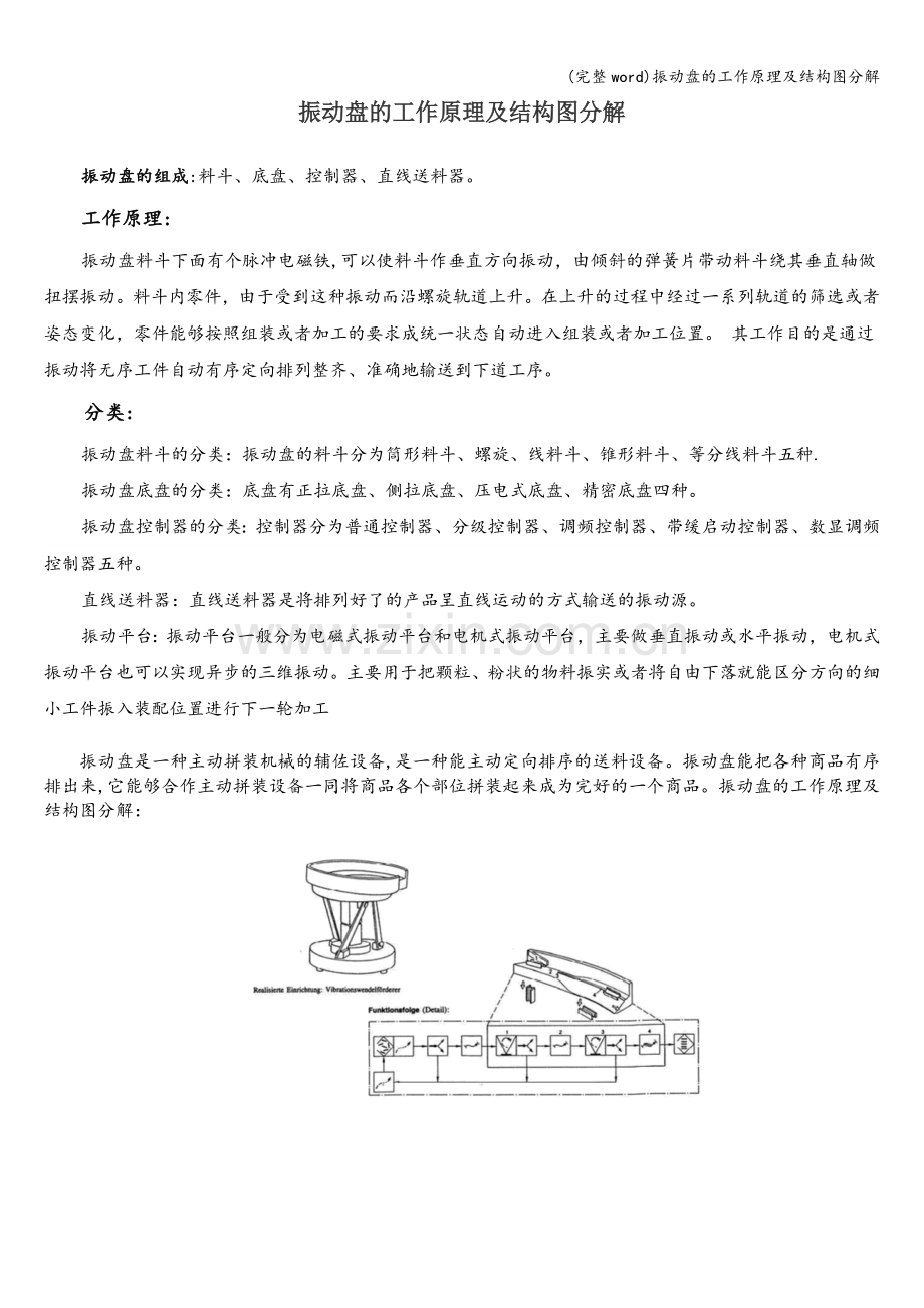 振动盘的工作原理及结构图分解.doc_第1页