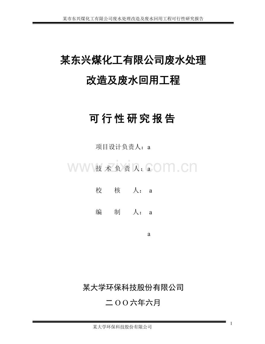 某市东兴煤化工有限公司废水处理改造及废水回用工程建设可行性研究报告.doc_第2页