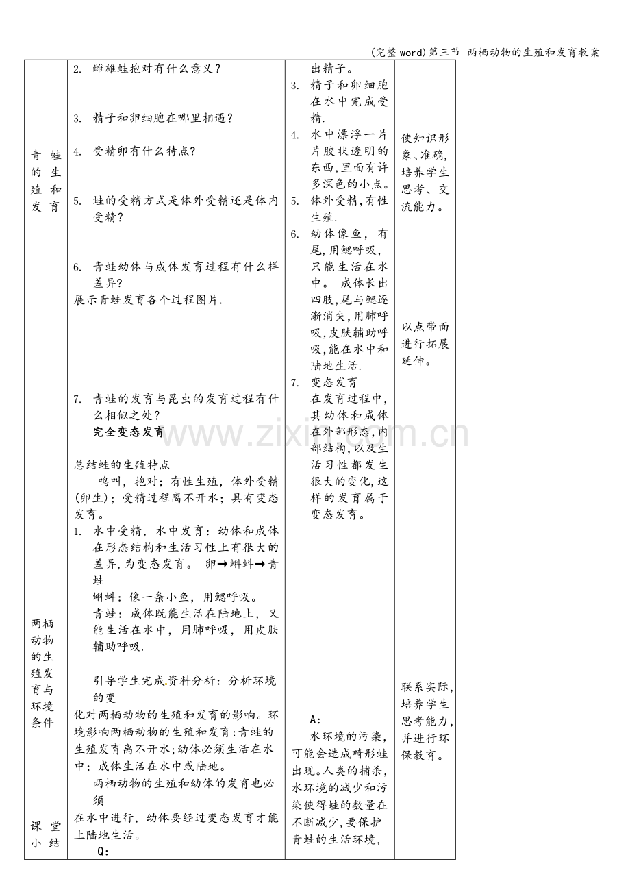 第三节-两栖动物的生殖和发育教案.doc_第2页