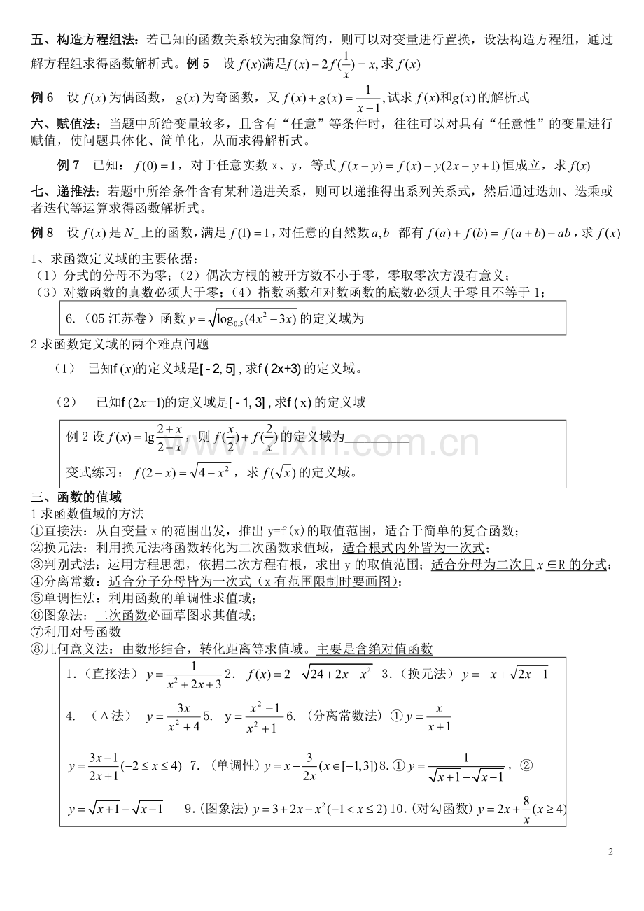 高中数学最全必修一函数性质详解及知识点总结及题型详解.doc_第2页