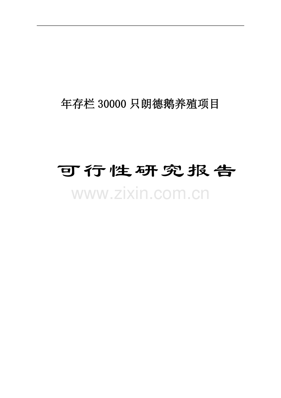 年存栏3万只朗德鹅养殖项目可行性研究报告.doc_第1页