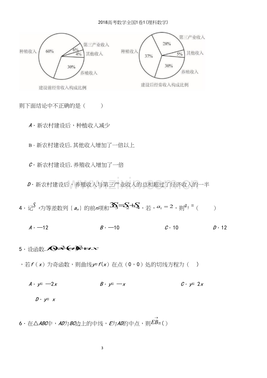 2018高考数学全国1卷1(理科数学).docx_第3页