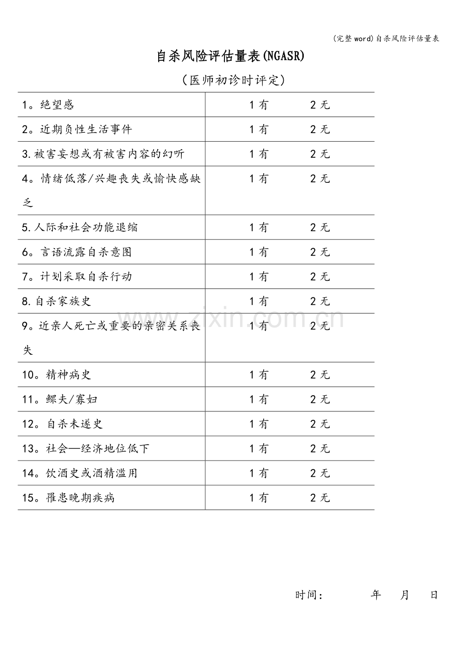 自杀风险评估量表.doc_第1页