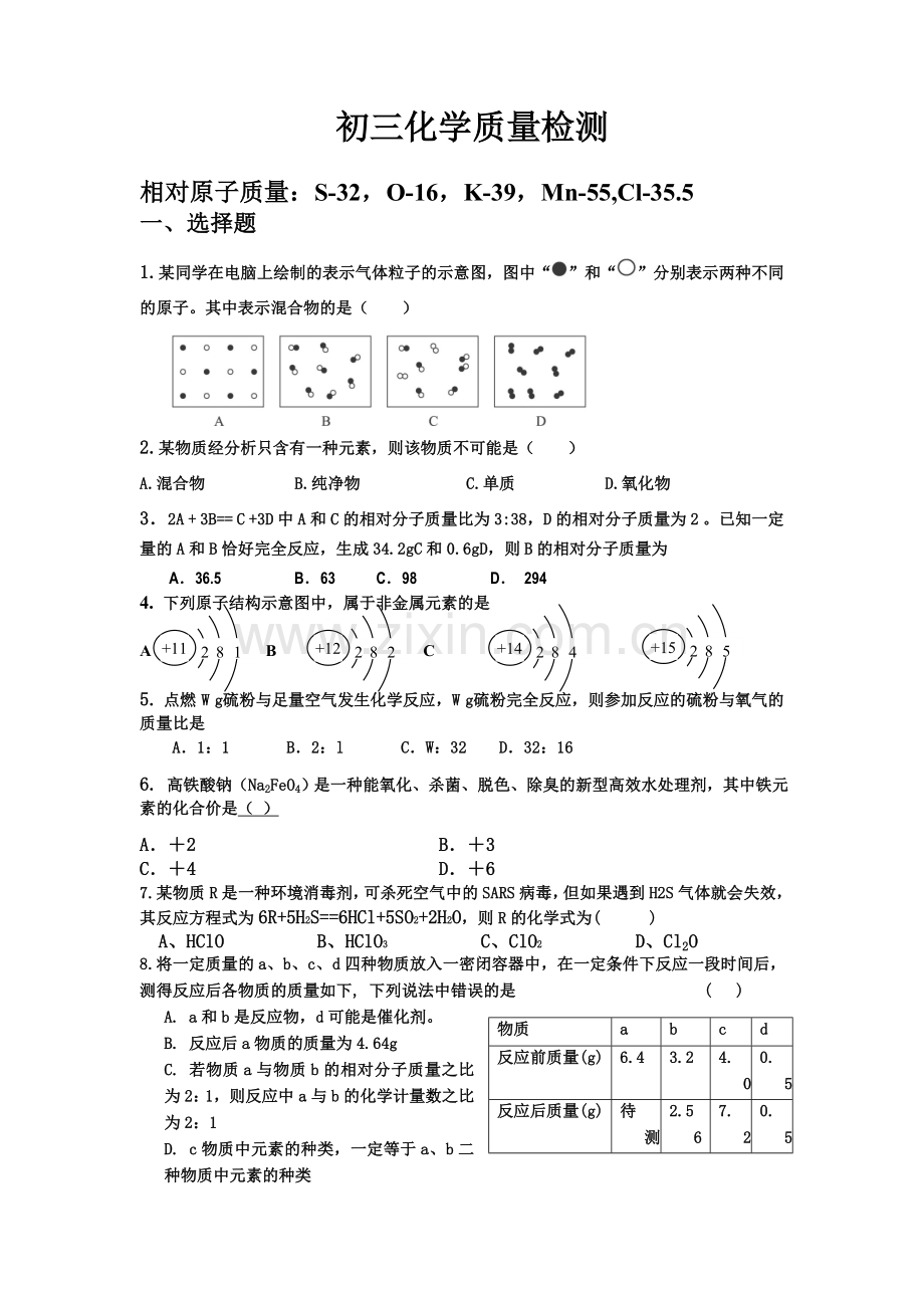 人教版初中化学1-5单元测试题.doc_第1页