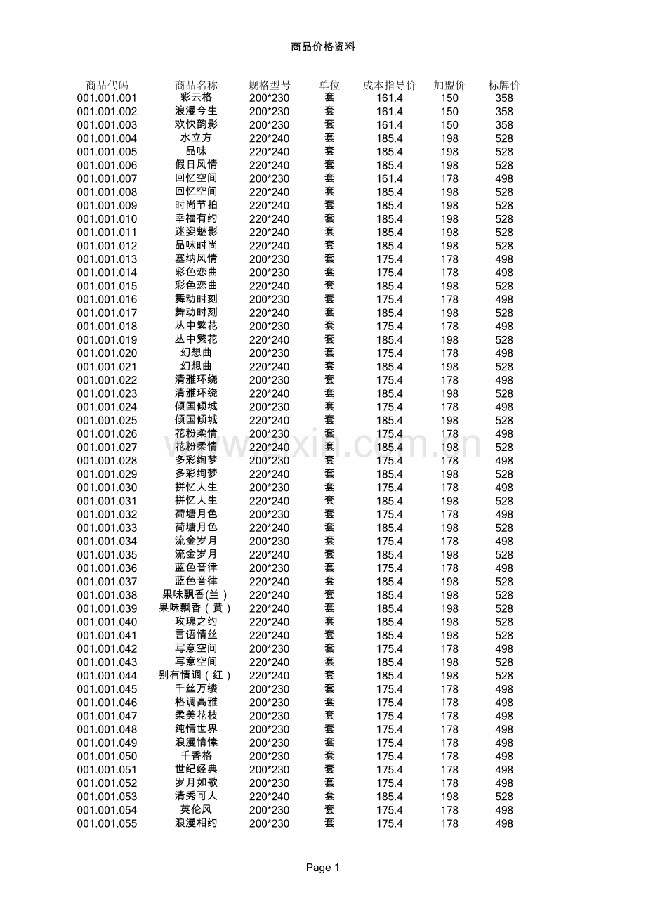 立天产品价目表(ppt文档).xls_第1页