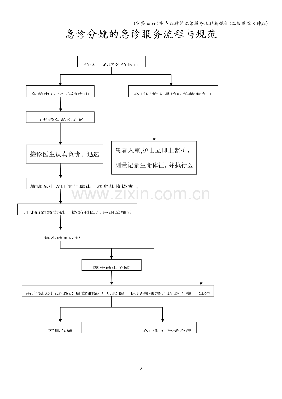 重点病种的急诊服务流程与规范(二级医院8种病).doc_第3页