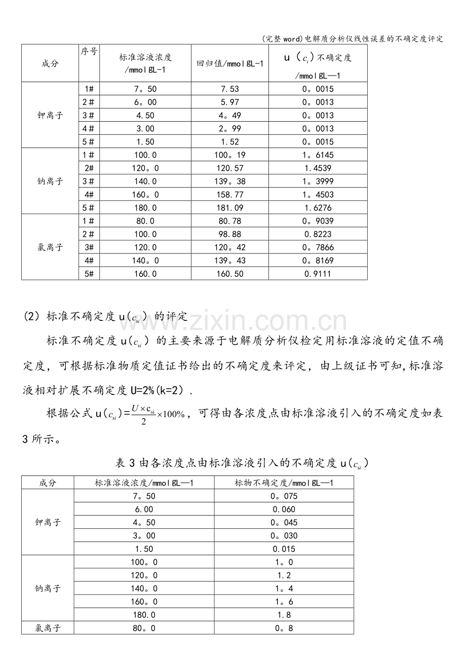 电解质分析仪线性误差的不确定度评定.doc_第3页