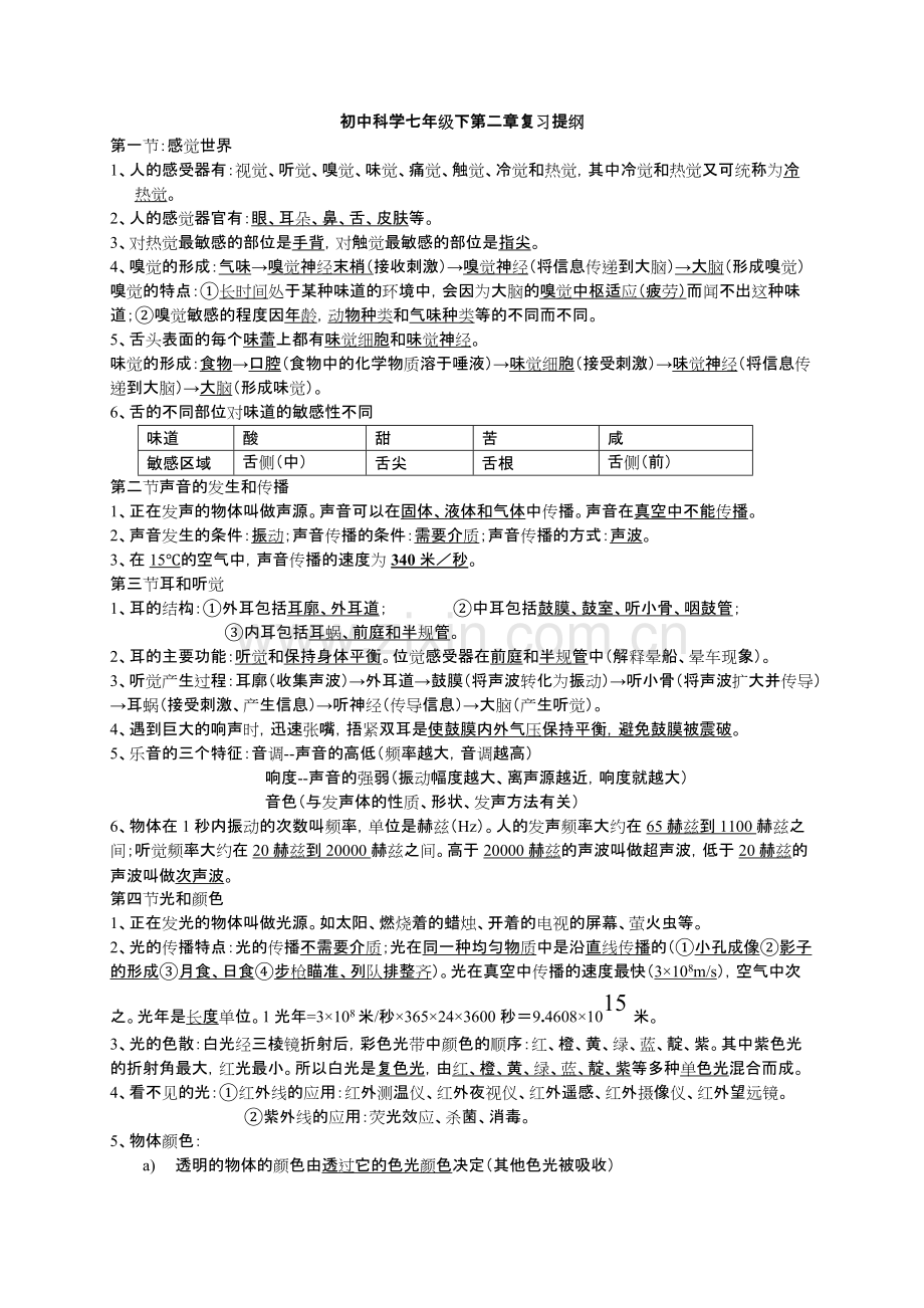 七年级下科学第二章知识点提纲.pdf_第1页