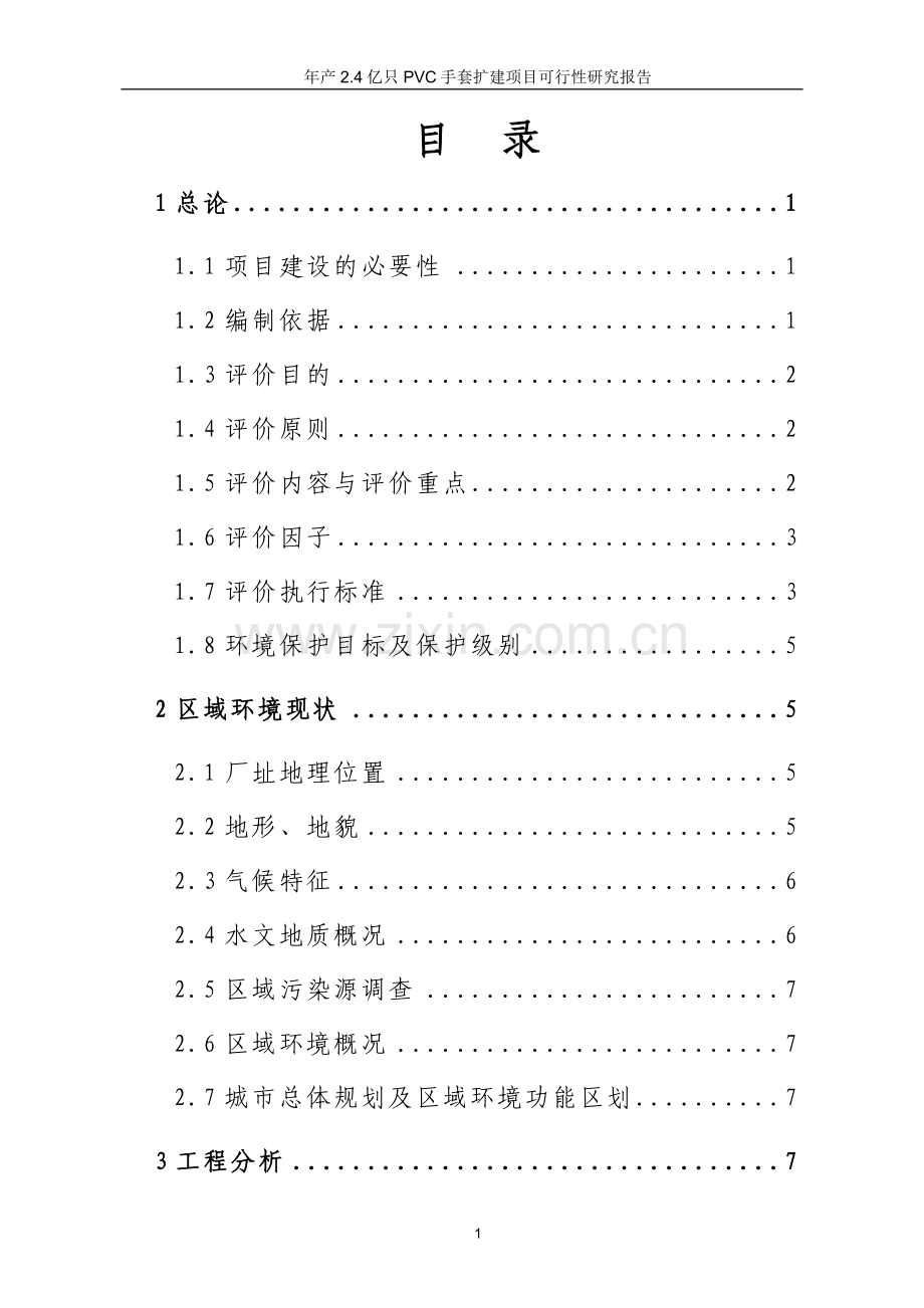 年产2.4亿只pvc手套扩建项目可行性研究报告.doc_第1页