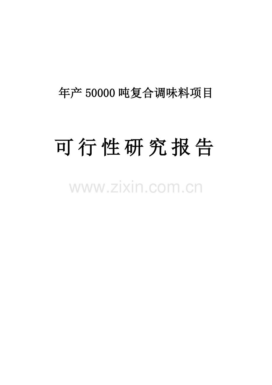 年产50000吨复合调味料项目可行性研究报告.doc_第1页