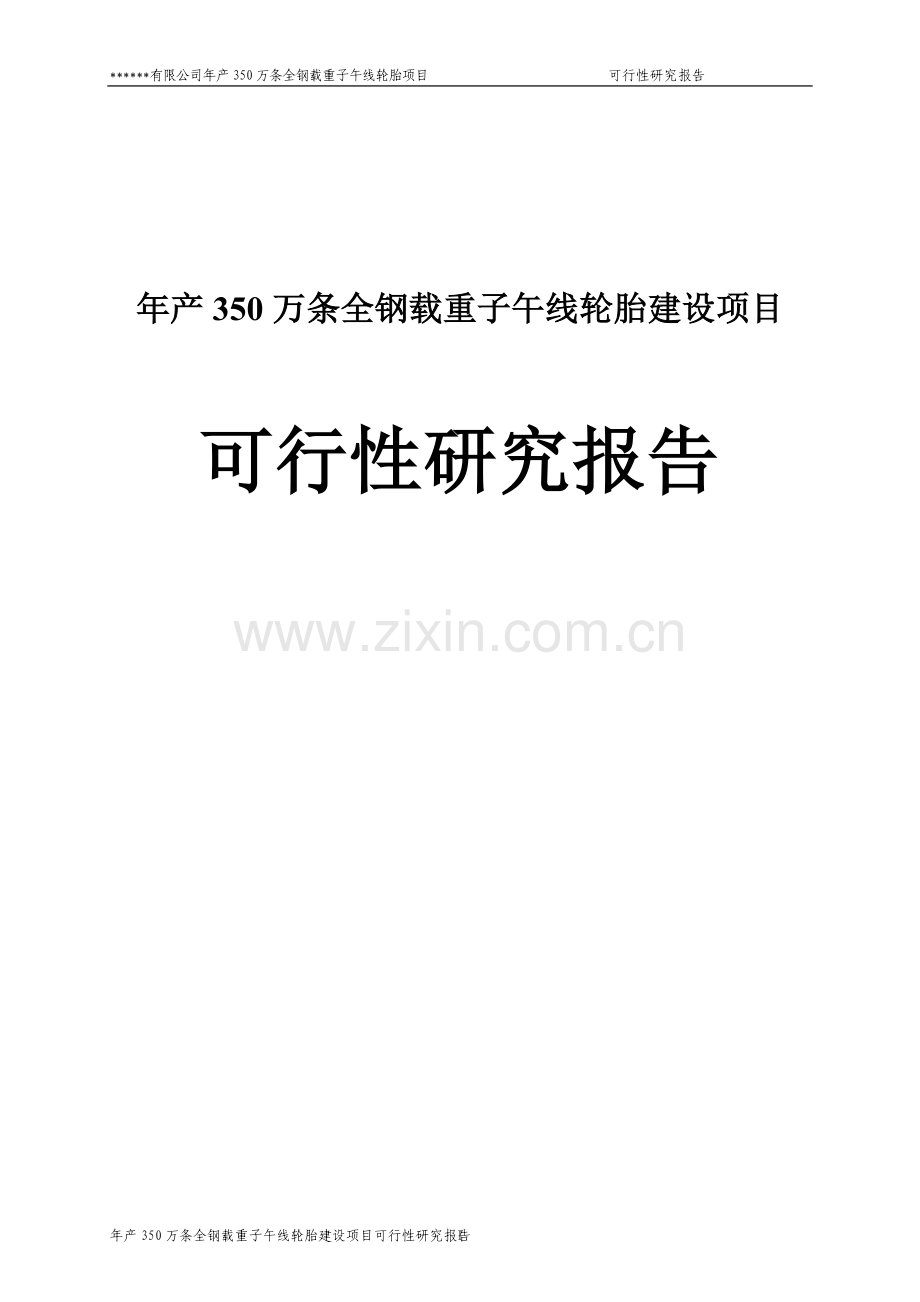 年产350万条全钢载重子午线轮胎项目可行性研究报告修改稿.doc_第1页