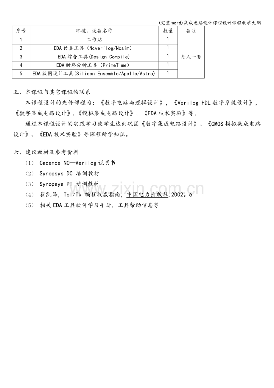 集成电路设计课程设计课程教学大纲.doc_第3页