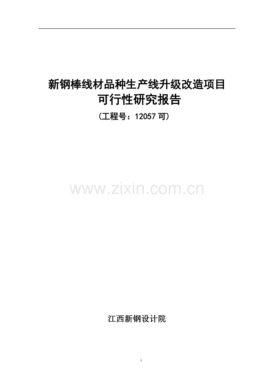 新钢棒线材品种生产线升级项目可行性研究报告.doc_第1页