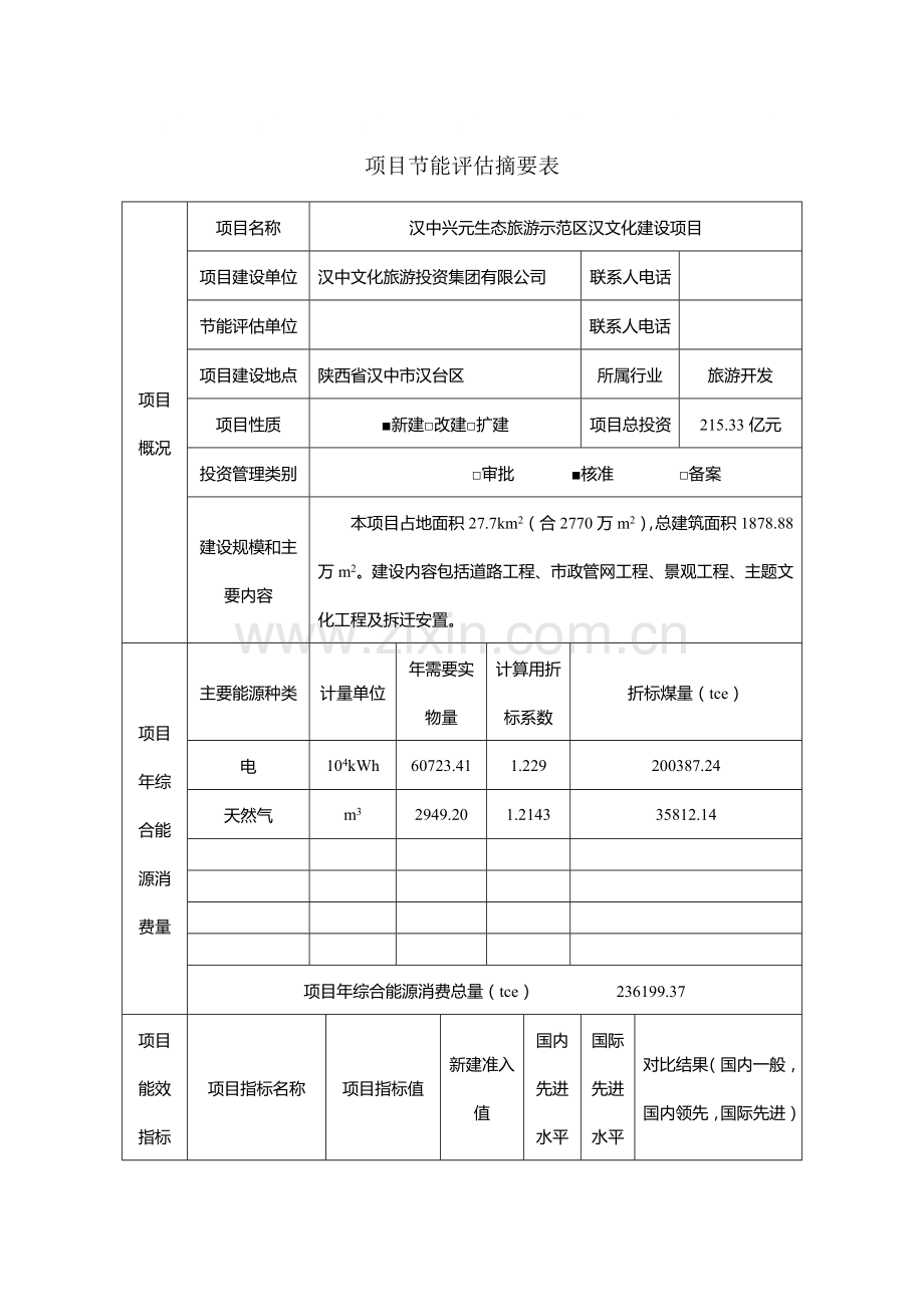 生态旅游示范区汉文化建设工程项目节能评估报告书.doc_第1页