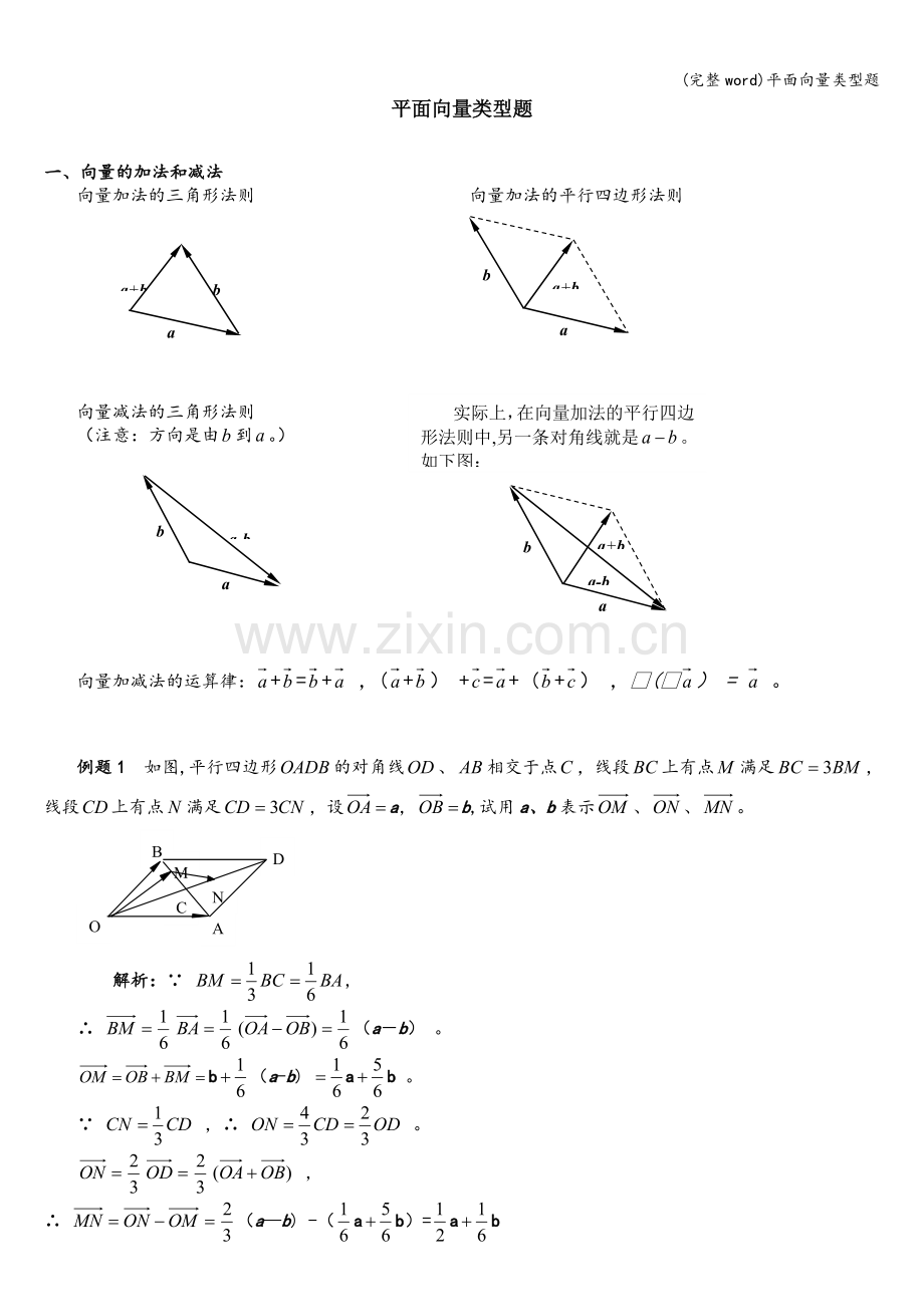 平面向量类型题.doc_第1页