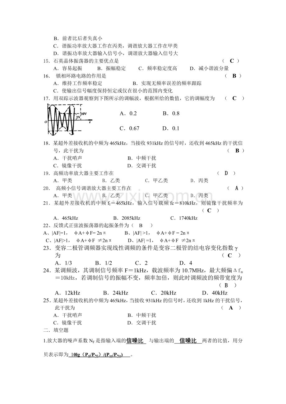 高频电子线路期末复习试题.doc_第2页