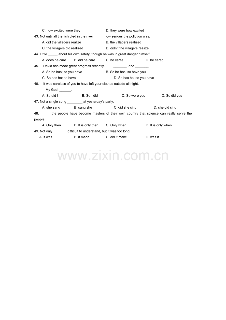 初中英语倒装句讲解及练习.doc_第3页