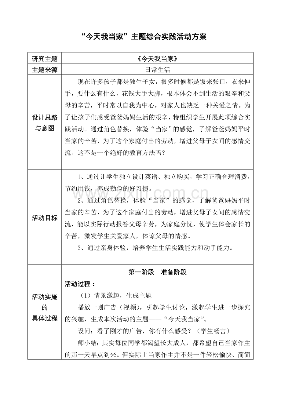 今天我当家主题综合实践活动方案.doc_第1页