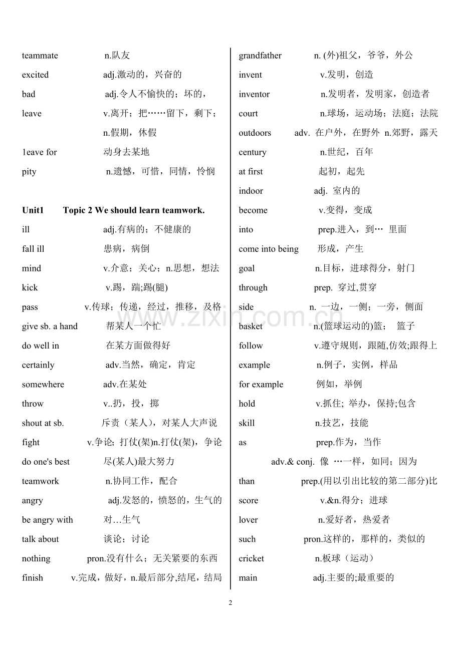 仁爱英语八年级上册单词表.doc_第2页