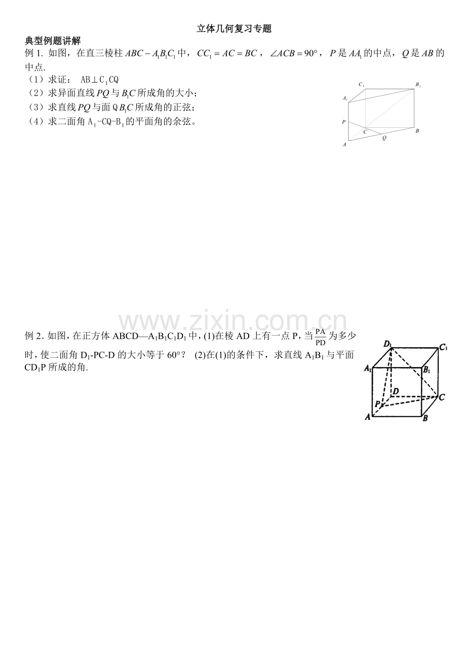 高三理科数学立体几何复习专题.doc_第1页