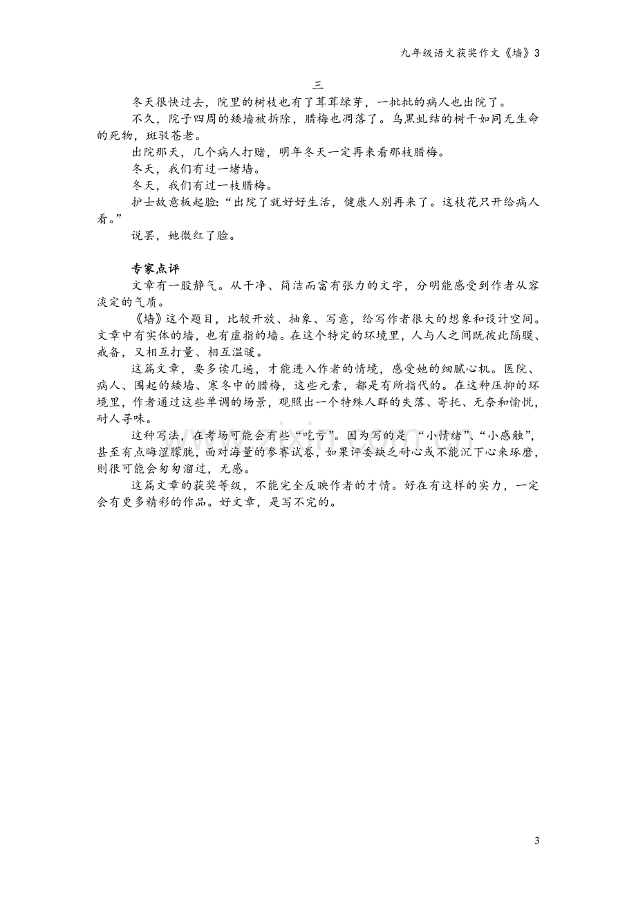 九年级语文获奖作文《墙》3.docx_第3页